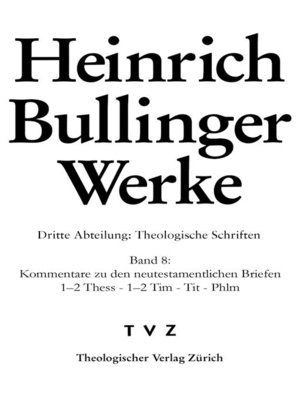cover image of Bullinger, Heinrich